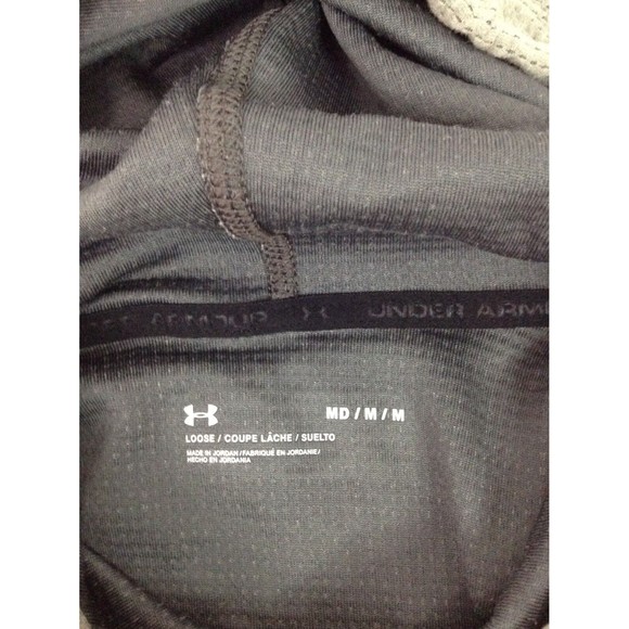 Under Amour Men's Sweater Gray Loose Fit Hoodie Lightweight Pullover Size M - Picture 3 of 9